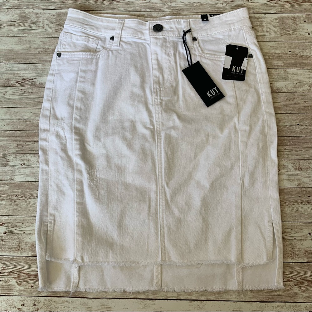 Kut From the Kloth Connie White Step Hem Skirt - Picture 3 of 11
